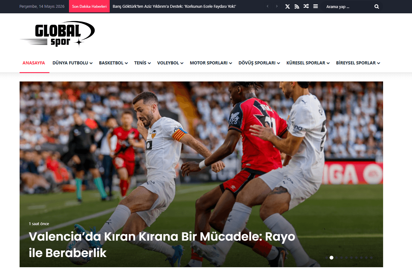 Spor Haber Sayfası giriş ekranı